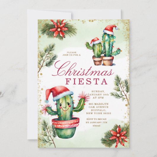 Schattigee Schattigee Mexicaanse Cactus Winter Chr Kaart (Voorkant)