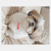 Schattigee Schattigee Shih Tzu gepersonaliseerd Fleece Deken (Voorkant (Horizontaal))