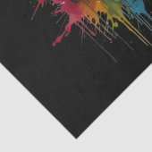 Schattigee schedel aquarel met verfspatten tissuepapier (Detail)