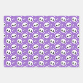 Schattigee schedel en Botten Halloween-patronen Inpakpapier Vel (Voorkant 3)