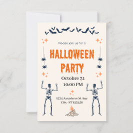 Schattigee schedel Halloween feest Kaart