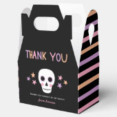 Schattigee schedel pastel strepen Halloween Verjaa Bedankdoosjes (Geopend)
