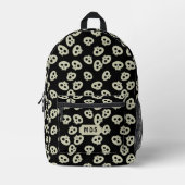 Schattigee schedel Pattern Monogram Zwart Gedrukt  Bedrukte Rugzak (Voorkant)