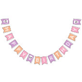 Schattigee schedels Pastel Halloween Happy Birthda Vlaggetjes (Alle)