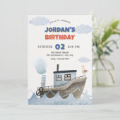 Schattigee scheepsverjaardag kaart (Staand voorkant)