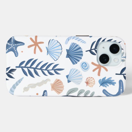 Schattigee schelp zeesterren Case-Mate iPhone case (Achterkant (horizontaal))