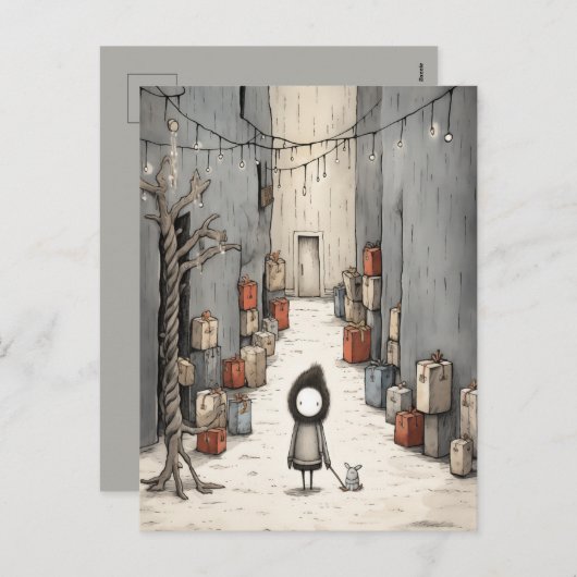 Schattigee schenkingssteeg feestdagenkaart (Voorkant / Achterkant)