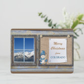 Schattigee Schilderachtig Colorado Cabin Note Phot Feestdagenkaart (Staand voorkant)