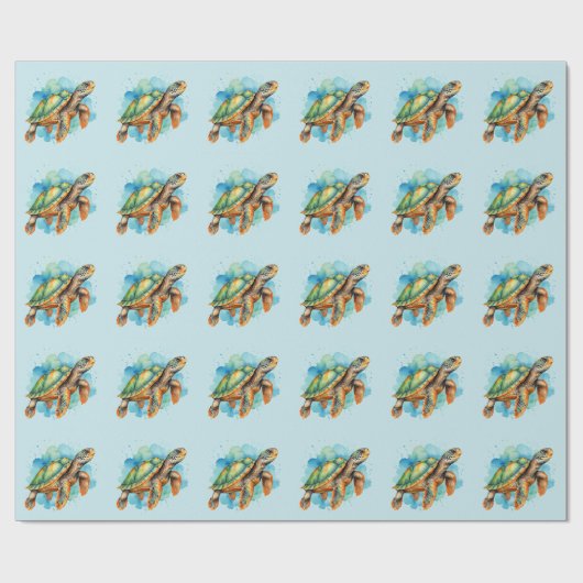 Schattigee Schilderschildpad Cadeaupapier (Vlak)