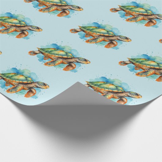 Schattigee Schilderschildpad Cadeaupapier (Hoek)