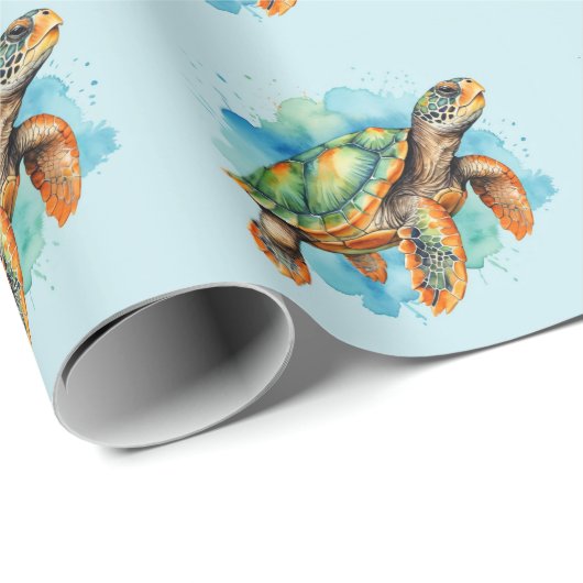 Schattigee Schilderschildpad Cadeaupapier (Rol Hoek)