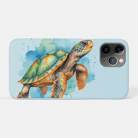 Schattigee Schilderschildpad Case-Mate iPhone Case (Achterkant (horizontaal))