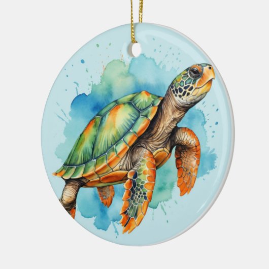 Schattigee Schilderschildpad Keramisch Ornament (Links)