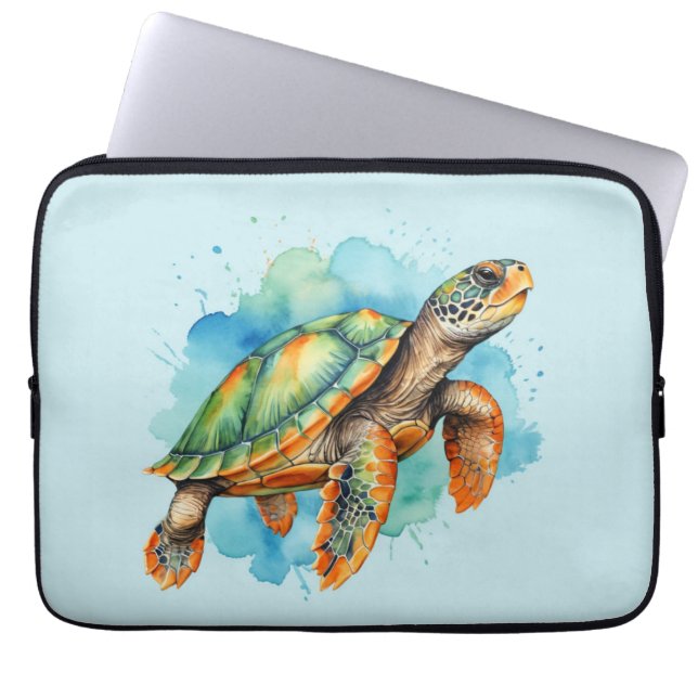 Schattigee Schilderschildpad Laptop Sleeve (Voorkant)