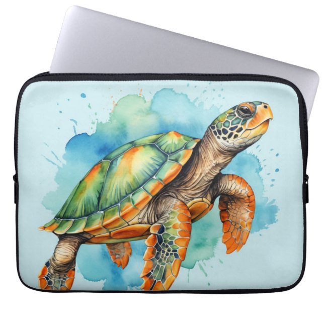 Schattigee Schilderschildpad Laptop Sleeve (Voorkant)