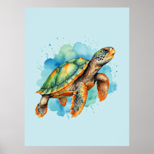 Schattigee Schilderschildpad Poster