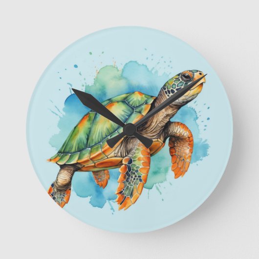 Schattigee Schilderschildpad Ronde Klok (Voorkant)
