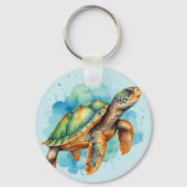 Schattigee Schilderschildpad Sleutelhanger (Achterkant)