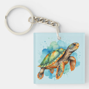 Schattigee Schilderschildpad Sleutelhanger