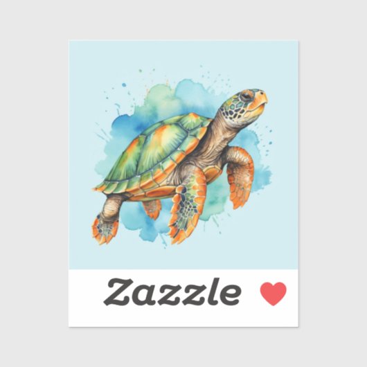 Schattigee Schilderschildpad Sticker (Vel)