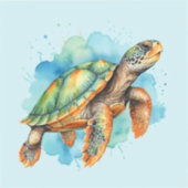 Schattigee Schilderschildpad Sticker (Voorkant)