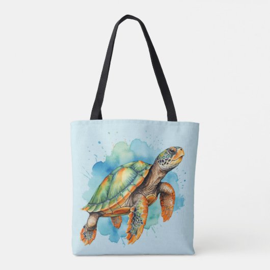Schattigee Schilderschildpad Tote Bag (Achterkant)