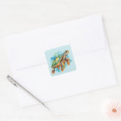 Schattigee Schilderschildpad Vierkante Sticker (Envelop)