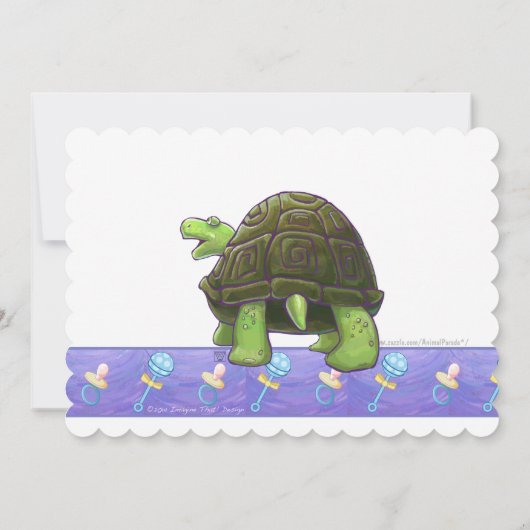Schattigee schildpad Baby shower Kaart (Achterkant)