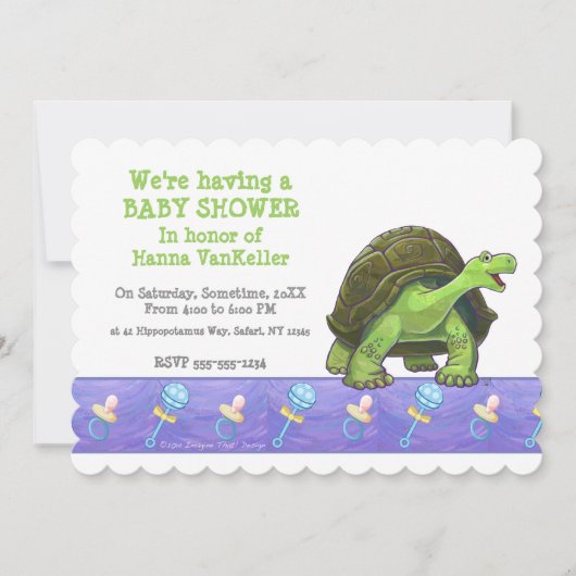 Schattigee schildpad Baby shower Kaart (Voorkant)