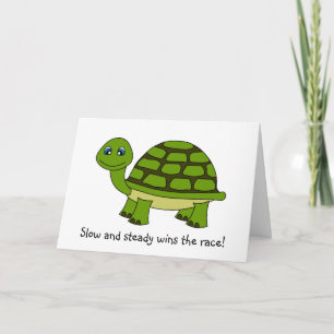 Schattigee schildpad Cartoon aanmoediging Wenskaar Kaart
