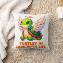 Schattigee Schildpad Cartoon Angel Wings Halo Kussen