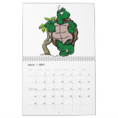 Schattigee Schildpad en Schildpad Kindergarten Tek Kalender (Mar 2027)