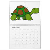 Schattigee Schildpad en Schildpad Kindergarten Tek Kalender (Jan 2027)