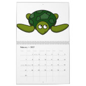 Schattigee Schildpad en Schildpad Kindergarten Tek Kalender (Feb 2027)