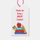 Schattigee Schildpad en School Boeken Gift Labels Cadeaulabel (Voorkant)