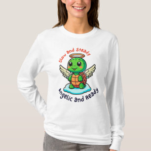 Schattigee schildpad engel met vleugels Cartoon T-shirt