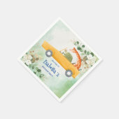 Schattigee schildpad Giraffe Tropische bloem Verja Servet (Hoek)