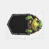 Schattigee schildpad in de zak Grappige Halloween Fleece Deken (Voorkant (Horizontaal))