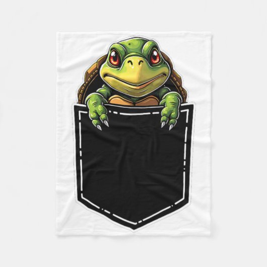 Schattigee schildpad in de zak Grappige Halloween Fleece Deken (Voorkant)