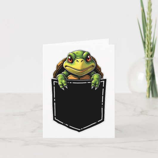 Schattigee schildpad in de zak Grappige Halloween Kaart (Voorkant)