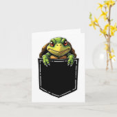 Schattigee schildpad in de zak Grappige Halloween Kaart (Gele Bloem)