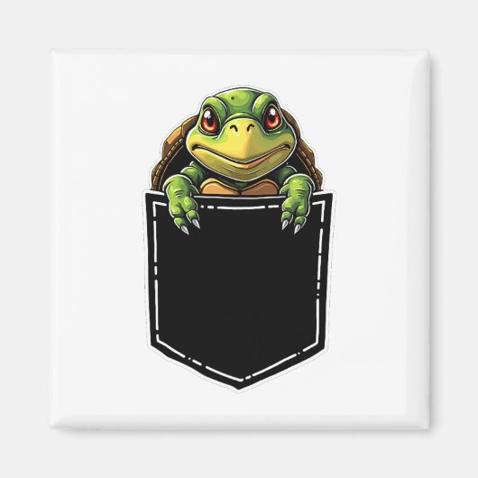 Schattigee schildpad in de zak Grappige Halloween  Magneet (Voorkant)