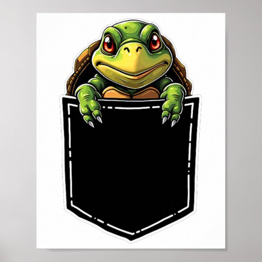Schattigee schildpad in de zak Grappige Halloween Poster (Voorkant)