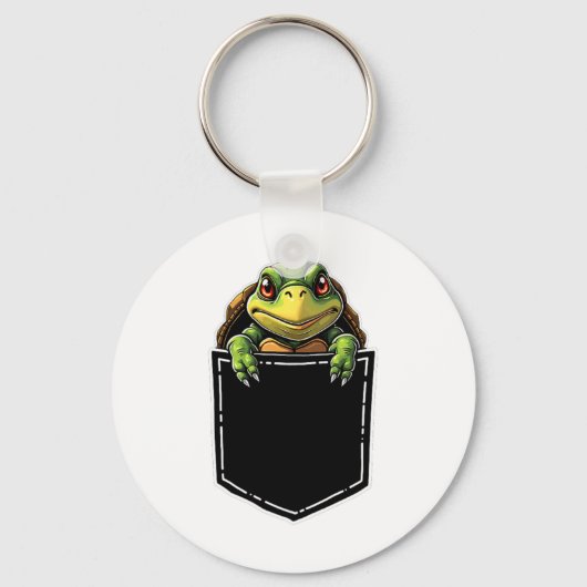 Schattigee schildpad in de zak Grappige Halloween Sleutelhanger (Voorkant)