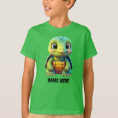 Schattigee schildpad Kind Turtle Animal Cartoon Gr T-shirt (Voorkant)