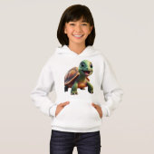 Schattigee Schildpad Kinder Hoodie (Voorkant volledig)