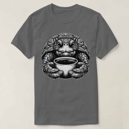 Schattigee schildpad koffieliefhebber grappig ontw t-shirt (Design voorkant)