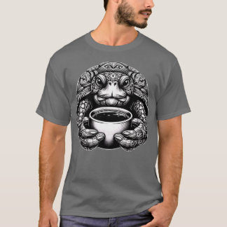 Schattigee schildpad koffieliefhebber grappig ontw t-shirt