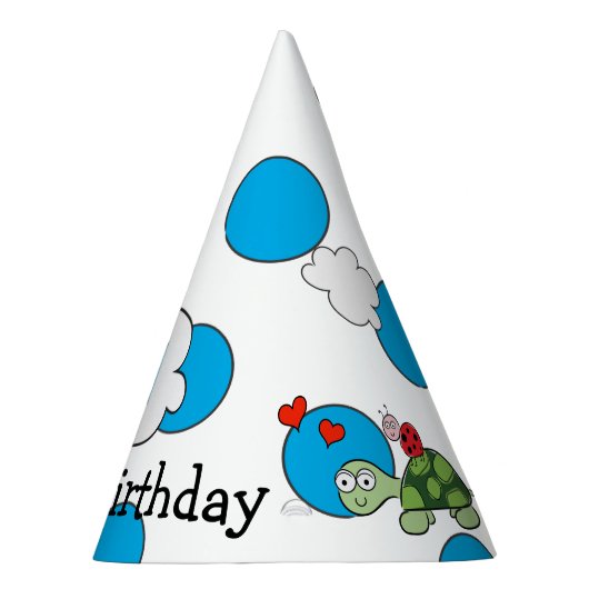 Schattigee schildpad lieveheersbeestje polka dot v feesthoedjes (Rechts)