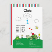 Schattigee schildpad lieveheersbeestje verjaardags kaart (Voorkant / Achterkant)